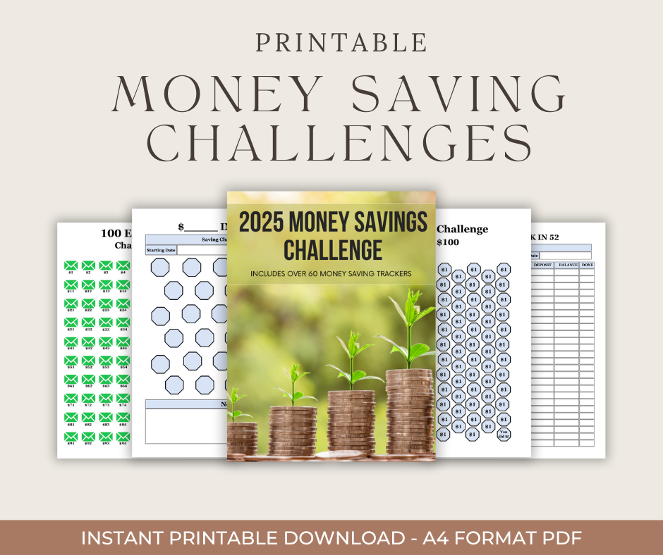 💰 Money Saving Challenge – 60+ Printable Savings Trackers