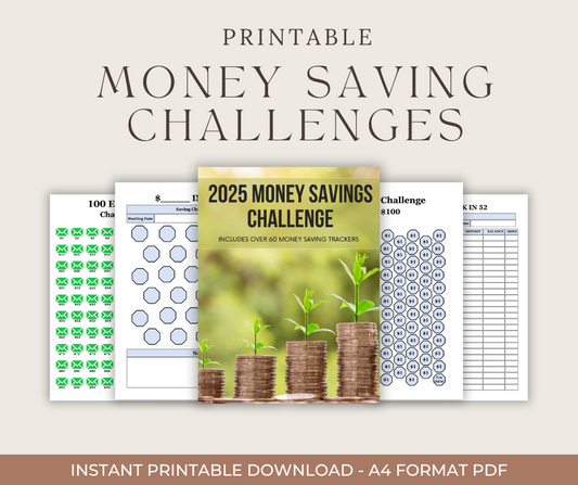 💰 Money Saving Challenge – 60+ Printable Savings Trackers